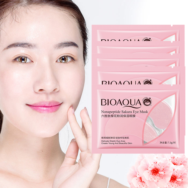 Collagen Under Eye Patches - 10Pcs = 5Pairs Nonapeptide Sakura Oogmasker