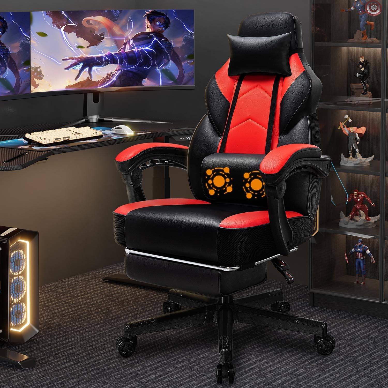 Gamingstoel met voetensteun, m - Massage recensie en prijs