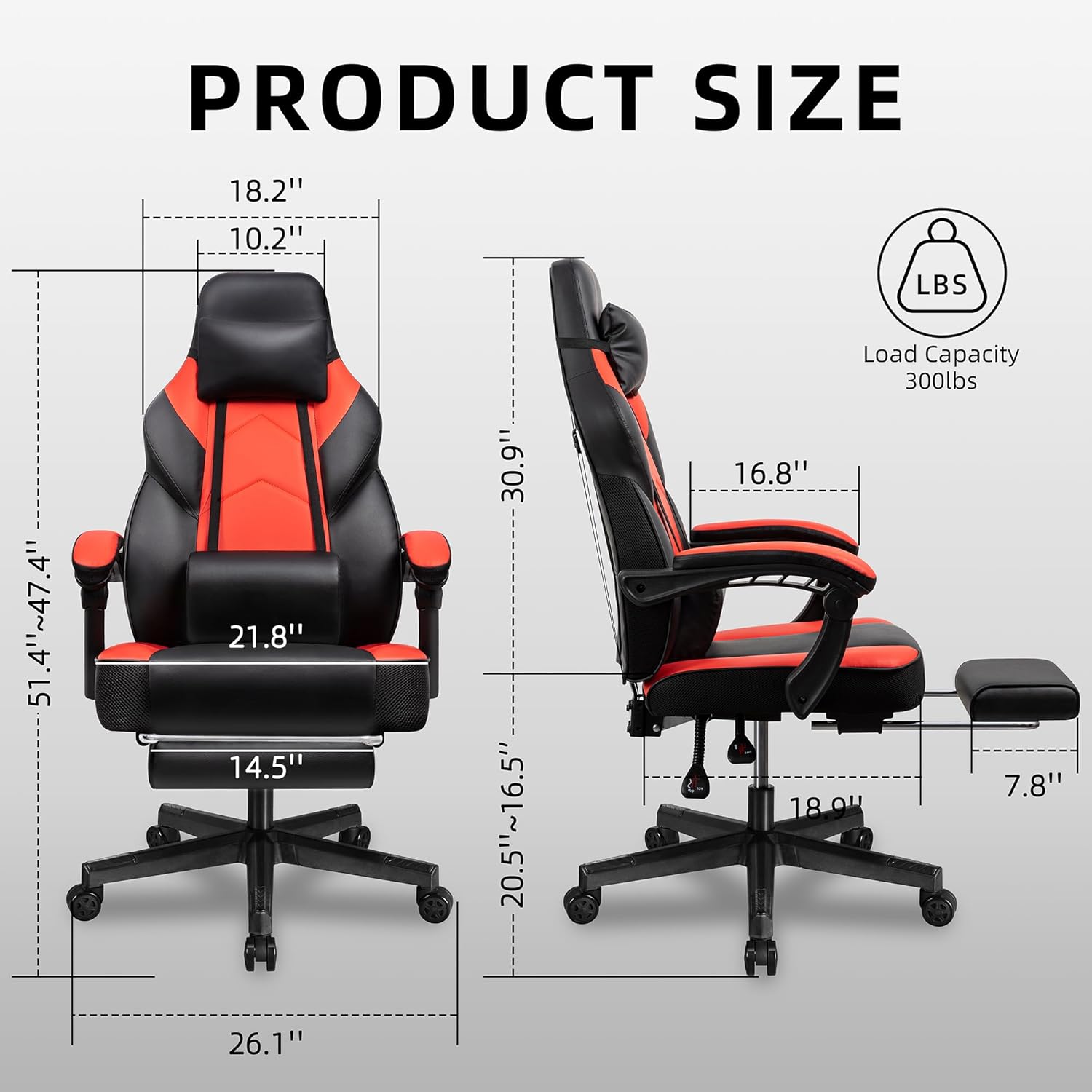 Gamingstoel met voetensteun, m - Massage recensie en prijs